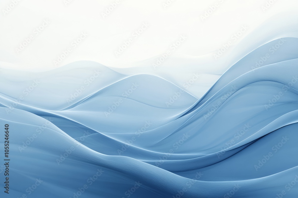 Obraz premium wavy textured calm background, with white and light blue colors