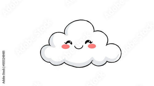 Cute smiling cloud illustration. Generative AI