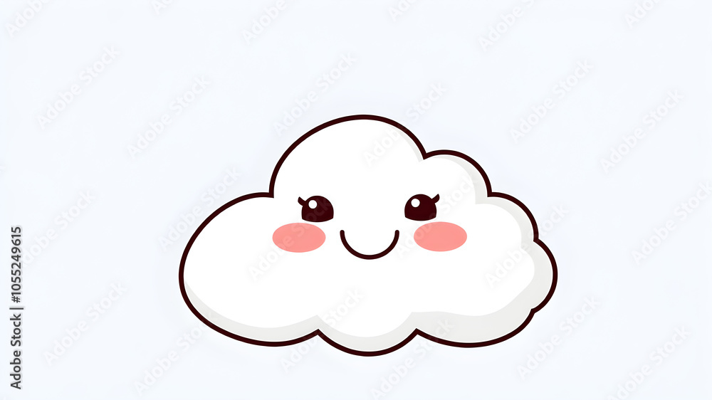 Cute smiling cloud illustration. Generative AI Cute smiling cloud illustration. Generative AI