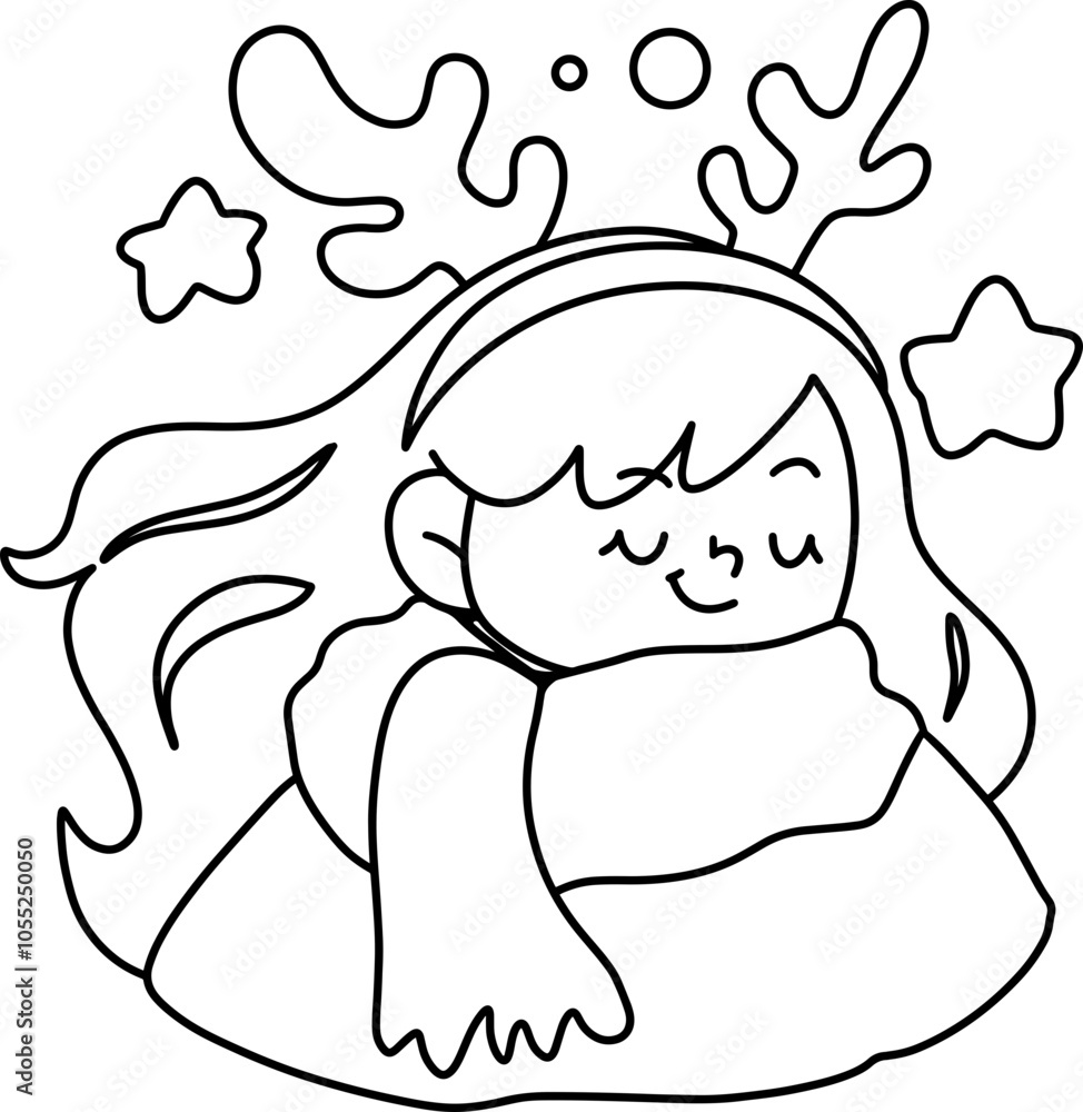 Christmas, cute cartoon, elements, lines, white, coloring, illustration, Santa, card Christmas, cute cartoon, elements, lines, white, coloring, illustration, Santa, card