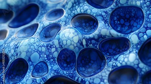 Abstract 3D Blue Pattern with Circular Shapes