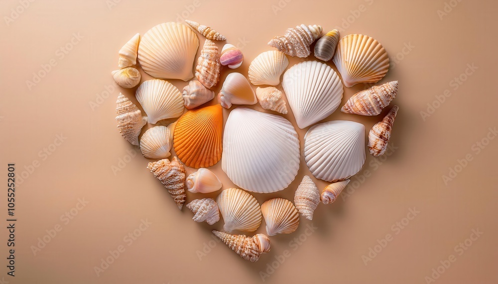 Heart Shaped Seashell and Coral Composition on Sandy Background Symbolizing Ocean Conservation, Coastal Cleanliness, and Marine Biodiversity Protection Against Pollution and Environmental Degradation Heart Shaped Seashell and Coral Composition on Sandy Background Symbolizing Ocean Conservation, Coastal Cleanliness, and Marine Biodiversity Protection Against Pollution and Environmental Degradation