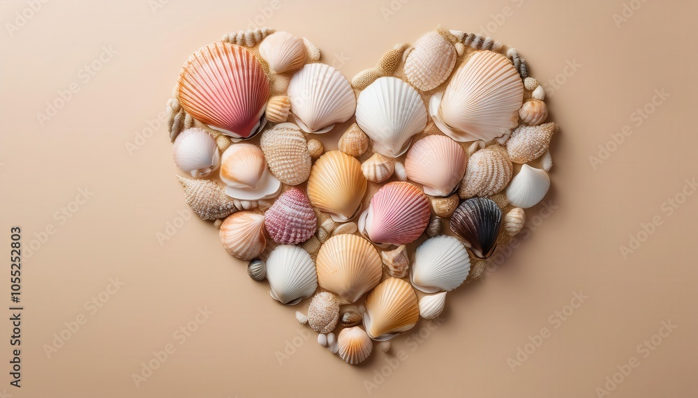 Heart Shaped Seashell and Coral Composition on Sandy Background Symbolizing Ocean Conservation, Coastal Cleanliness, and Marine Biodiversity Protection Against Pollution and Environmental Degradation Heart Shaped Seashell and Coral Composition on Sandy Background Symbolizing Ocean Conservation, Coastal Cleanliness, and Marine Biodiversity Protection Against Pollution and Environmental Degradation