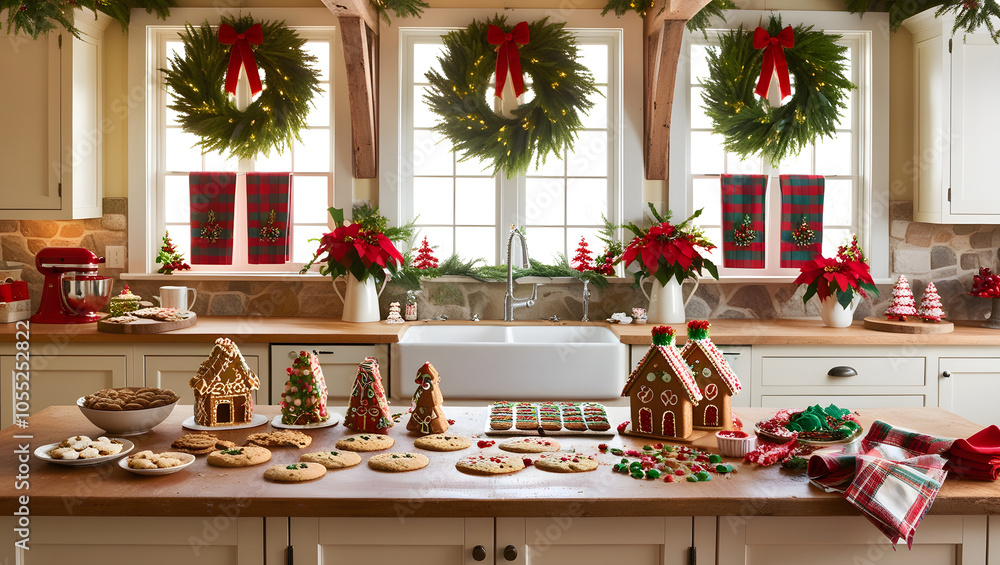 Create an elegant setting for your holiday celebration with a beautifully decorated dining table featuring rustic Christmas ornaments, glowing candles, and a vibrant tree, capturing the festive spirit Create an elegant setting for your holiday celebration with a beautifully decorated dining table featuring rustic Christmas ornaments, glowing candles, and a vibrant tree, capturing the festive spirit