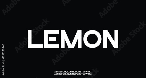 Unique modern futuristic sans serif alphabet display font vector illustration

