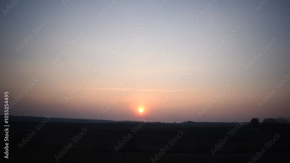 Beautiful sunset on the horizon of the field. Beautiful sunset on the horizon of the field.