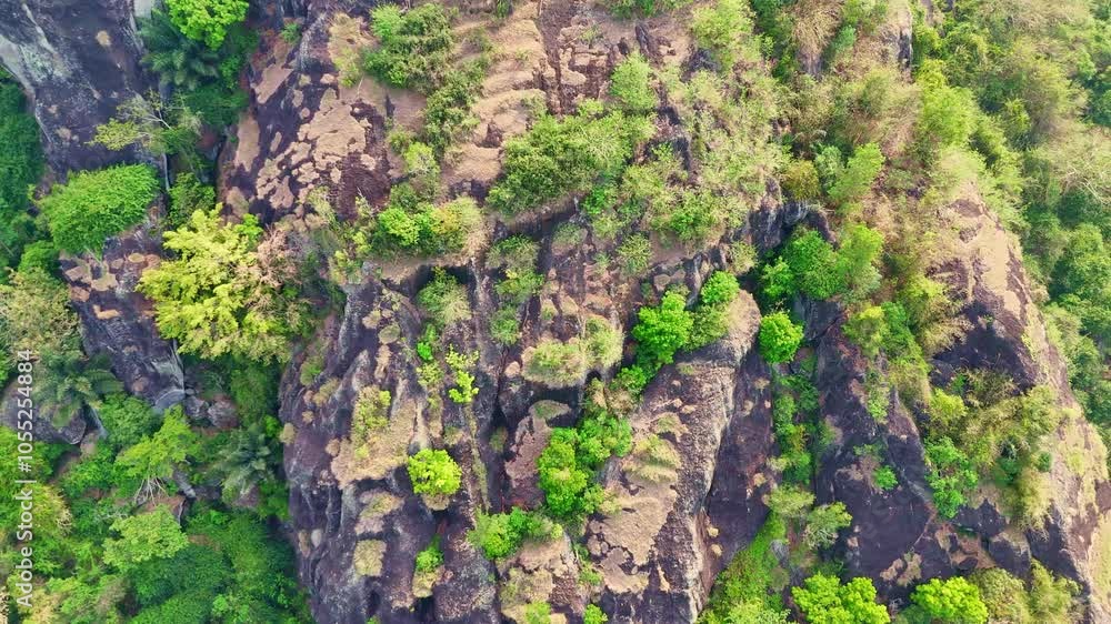 High view over ancient volcano of Nglanggeran, Indonesia. High view over ancient volcano of Nglanggeran, Indonesia.
