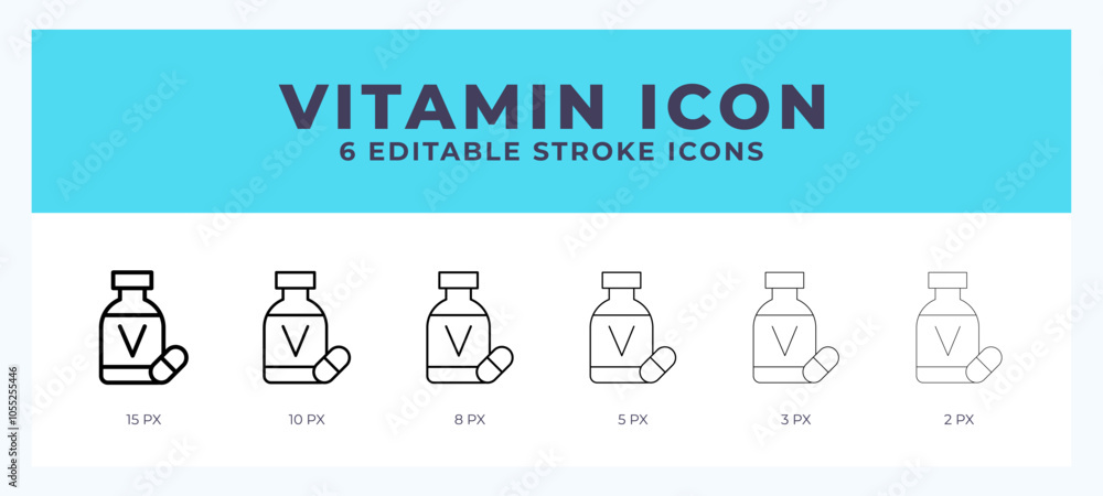 Vitamin line icon for websites and apps. Vector illustration with editable stroke. Vitamin line icon for websites and apps. Vector illustration with editable stroke.