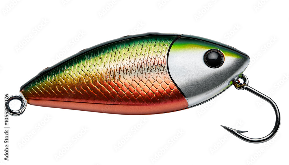 Colorful fishing lure on white isolate background. transparent background Colorful fishing lure on white isolate background. transparent background