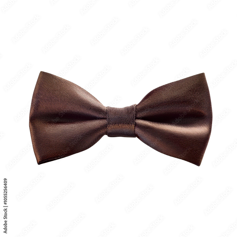 Brown leather bow tie, white isolated background. transparent background Brown leather bow tie, white isolated background. transparent background