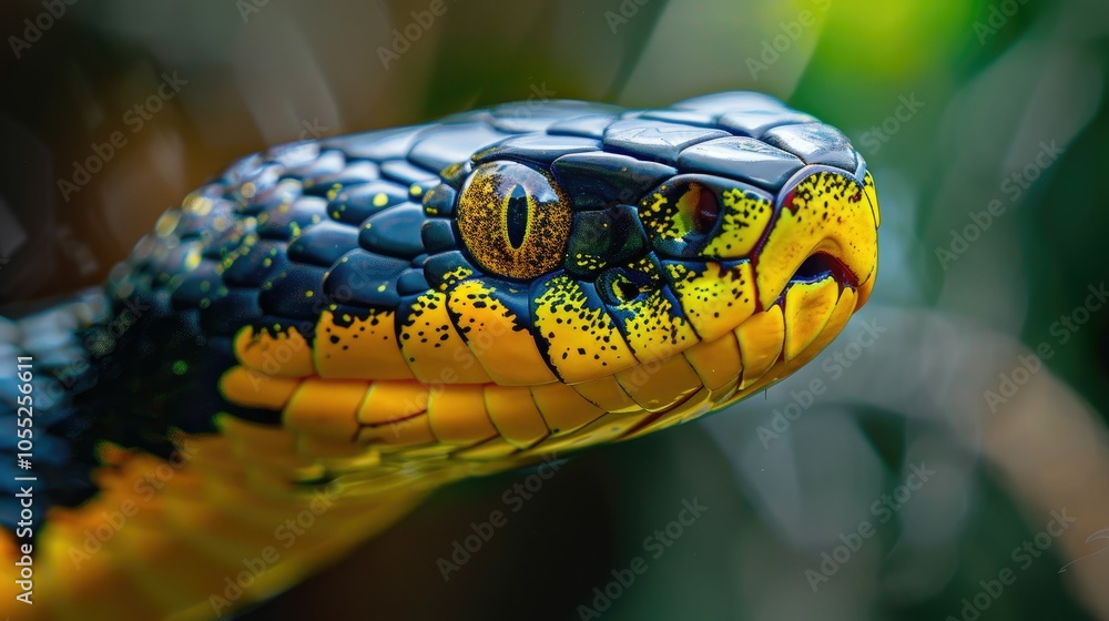 Close-up of a Colorful Snake's Head Close-up of a Colorful Snake's Head