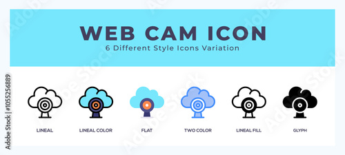 Web cam pack of icons. vector illustration.