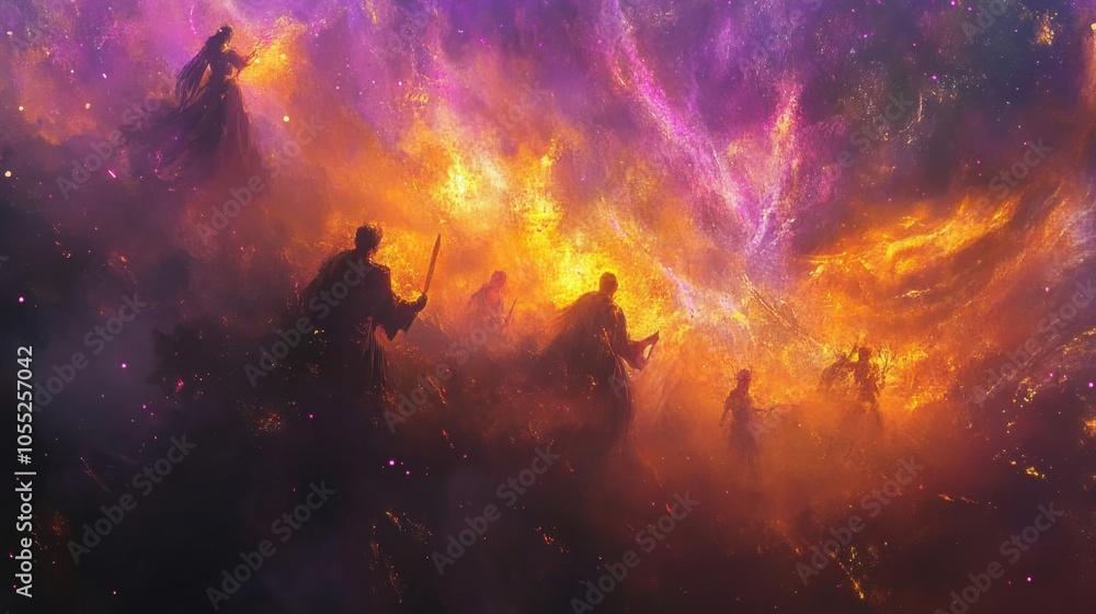 Holi powder swirling in the air as people celebrate, with detailed vibrant colors and realistic motion. Holi powder swirling in the air as people celebrate, with detailed vibrant colors and realistic motion.