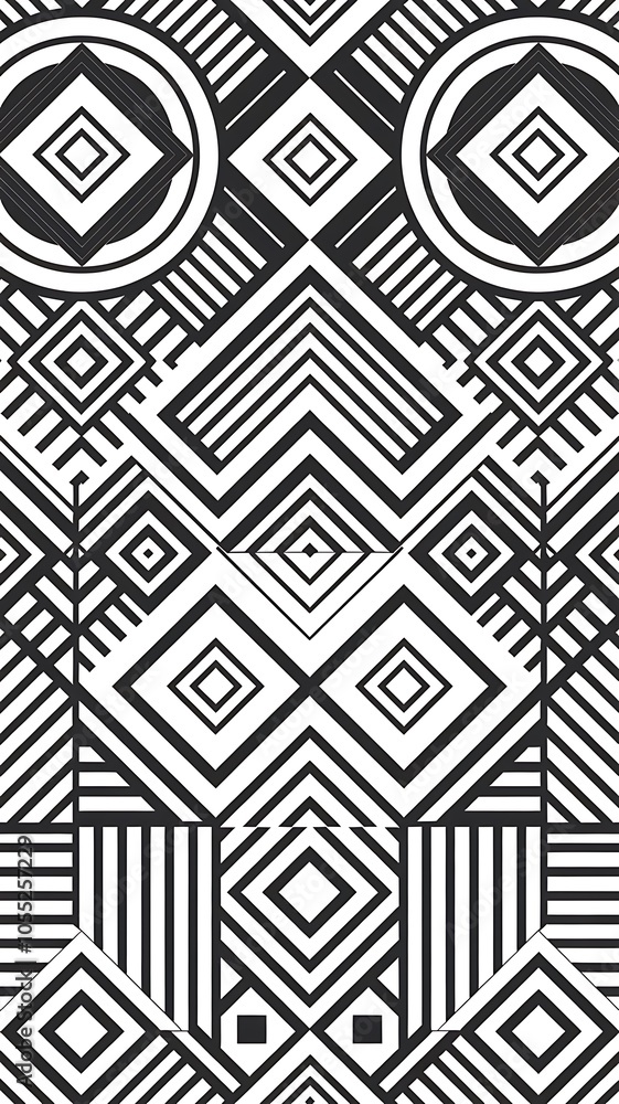 Geometric optical seamless pattern, black and white vector background. Geometric optical seamless pattern, black and white vector background.