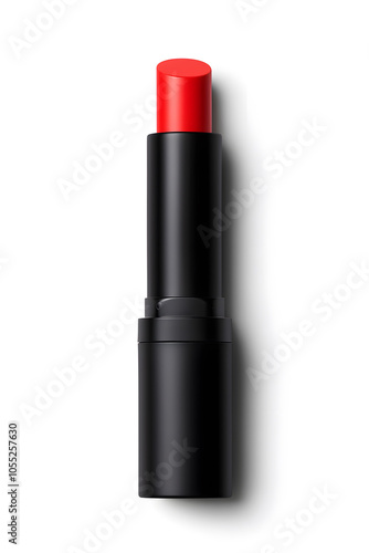 Red Lipstick tube, isolated on white background