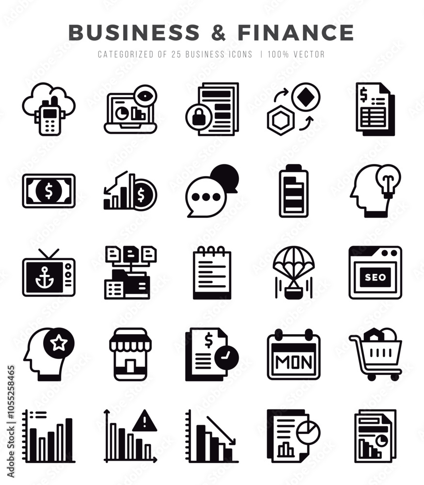 Business & Finance elements. Lineal Filled web icon set. Simple vector illustration. Business & Finance elements. Lineal Filled web icon set. Simple vector illustration.
