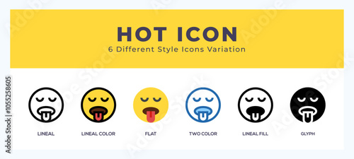 Hot icon set pack vector illustration.