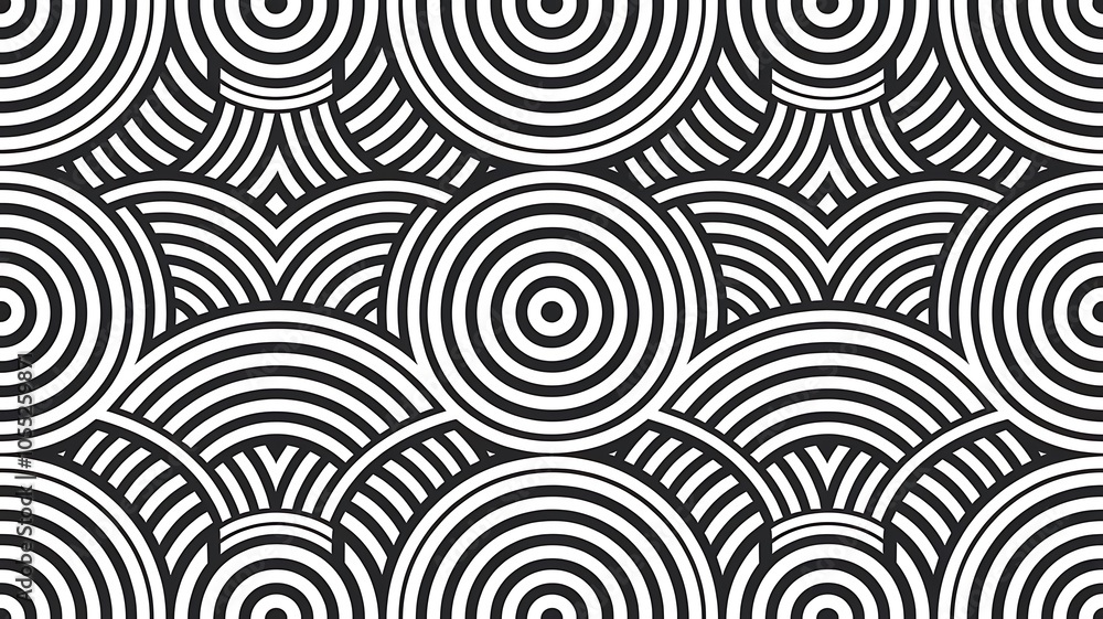 Geometric optical seamless pattern, black and white vector background. Geometric optical seamless pattern, black and white vector background.