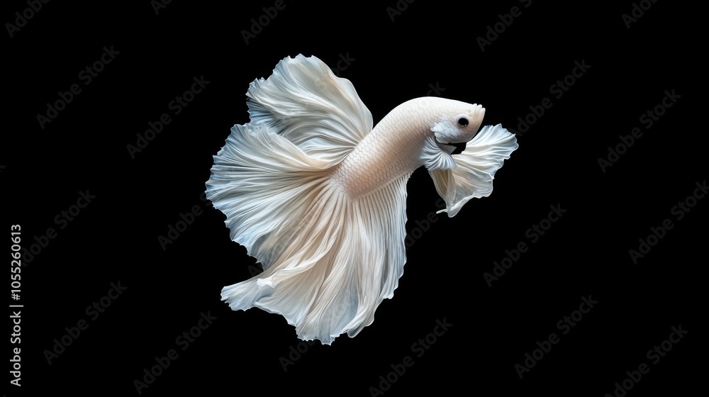 Vibrant Betta Splendens on Solid Color Background Vibrant Betta Splendens on Solid Color Background
