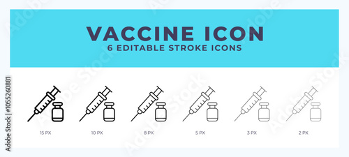 Vaccine icon illustration vector with editable stroke.