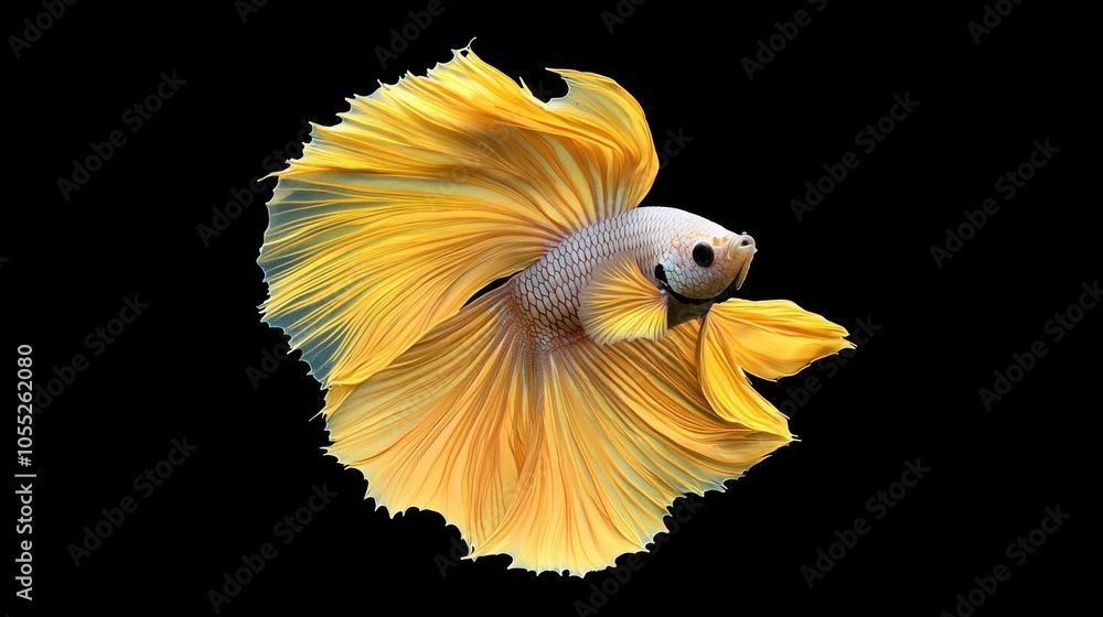 Vibrant Betta Splendens on Solid Color Background Vibrant Betta Splendens on Solid Color Background