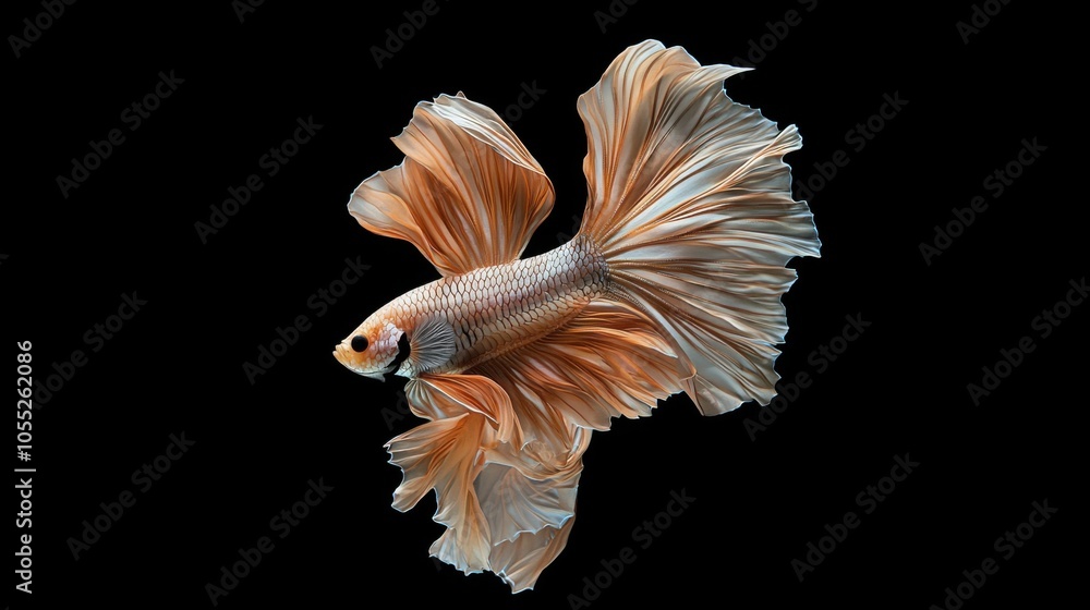 Vibrant Betta Splendens on Solid Color Background Vibrant Betta Splendens on Solid Color Background