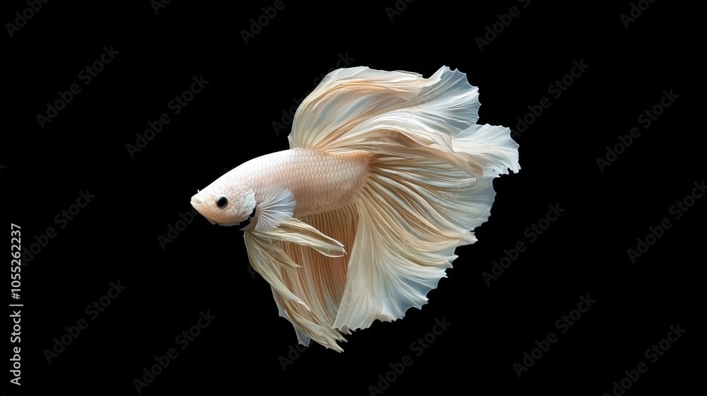 Vibrant Betta Splendens on Solid Color Background Vibrant Betta Splendens on Solid Color Background