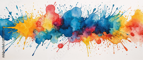 Wallpaper Mural colorful watercolor paint splashes Background Torontodigital.ca