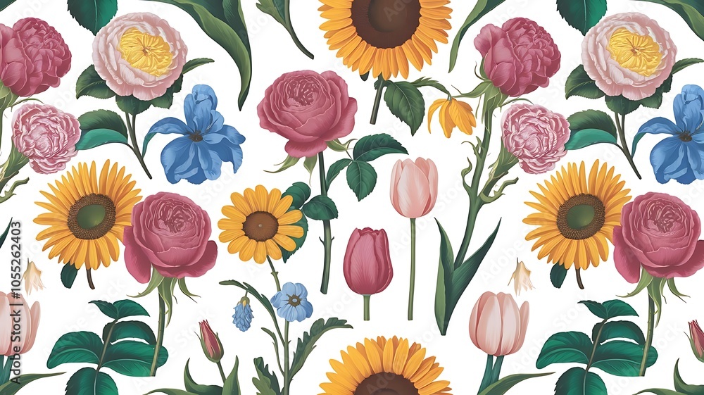 Floral seamless pattern. Vector Floral seamless pattern. Vector