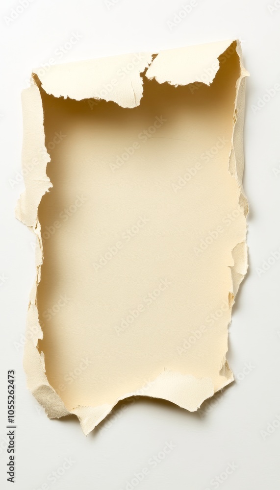 Abstract Background With Beige Torn Paper, Ripped Cardboard Texture. Empty Space For Text. Abstract Background With Beige Torn Paper, Ripped Cardboard Texture. Empty Space For Text.