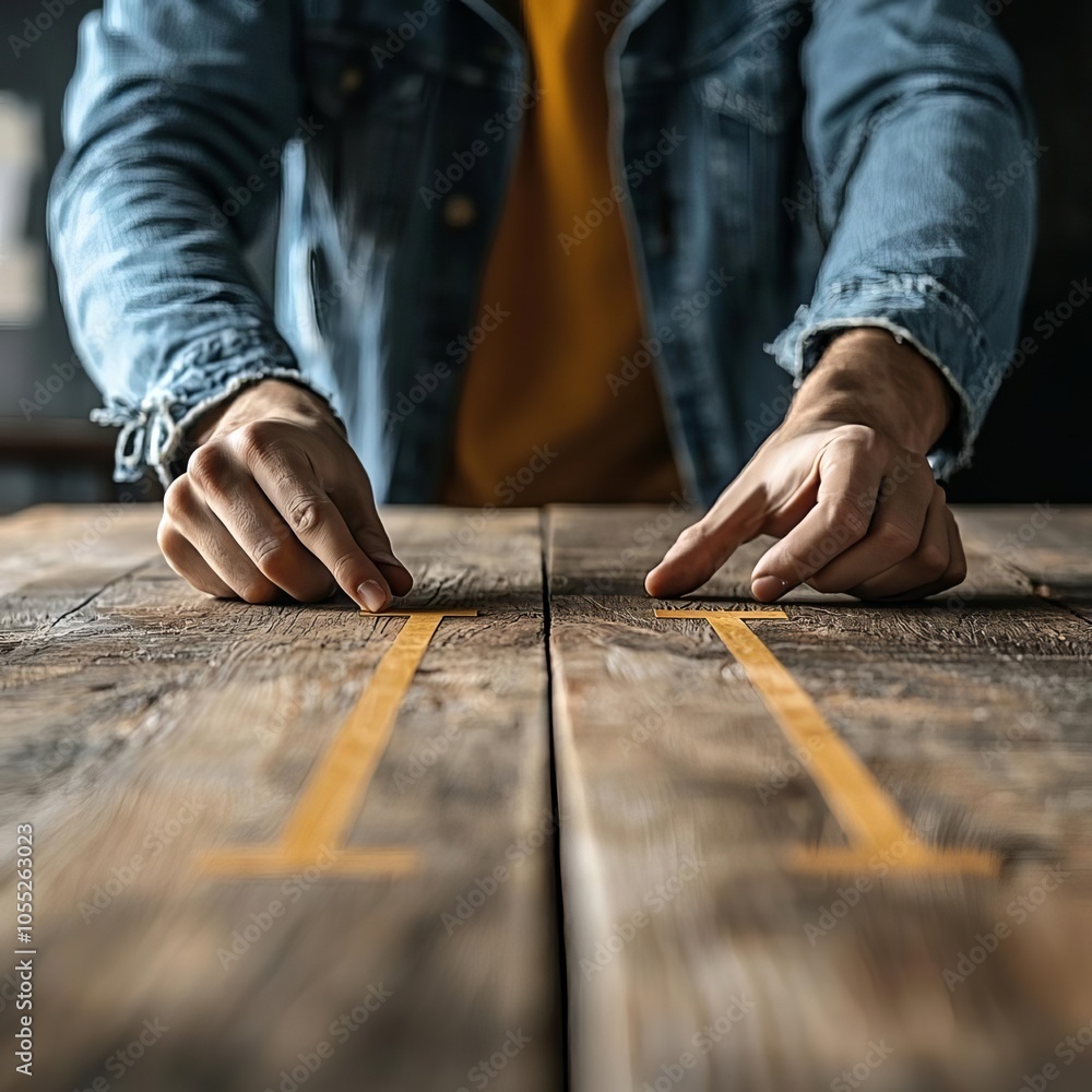 A person choosing between two paths with a confident posture, symbolizing leadership as an intentional decision A person choosing between two paths with a confident posture, symbolizing leadership as an intentional decision