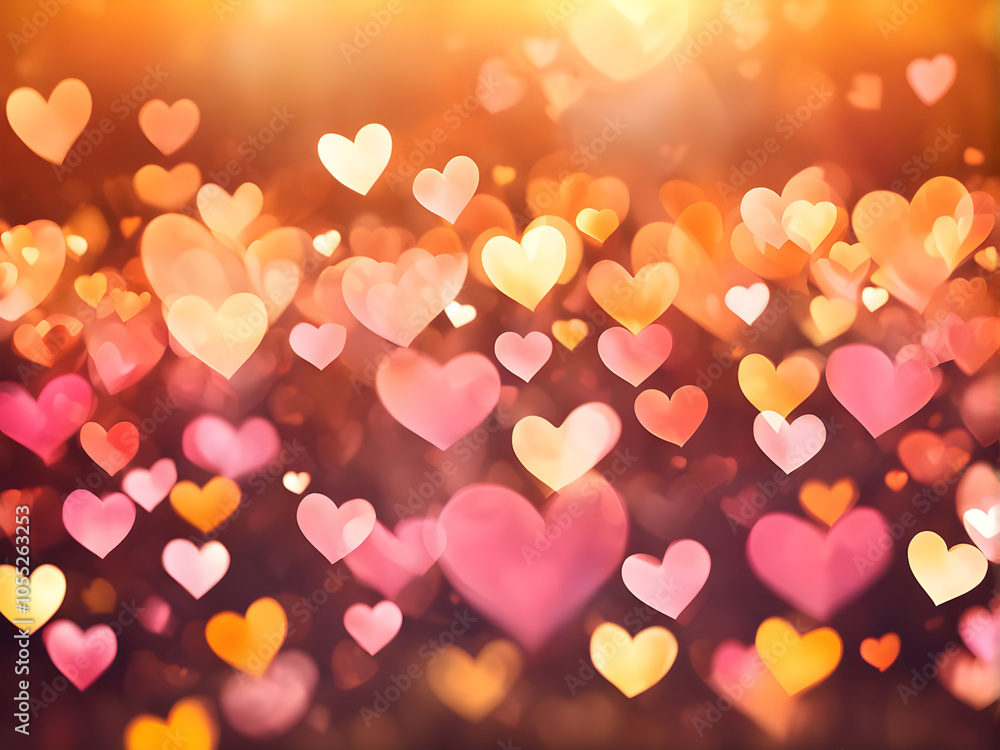 Sunset hearts bokeh texture background Valentine's day holidays background for letters love yellow orange pink brown warm color Sunset hearts bokeh texture background Valentine's day holidays background for letters love yellow orange pink brown warm color