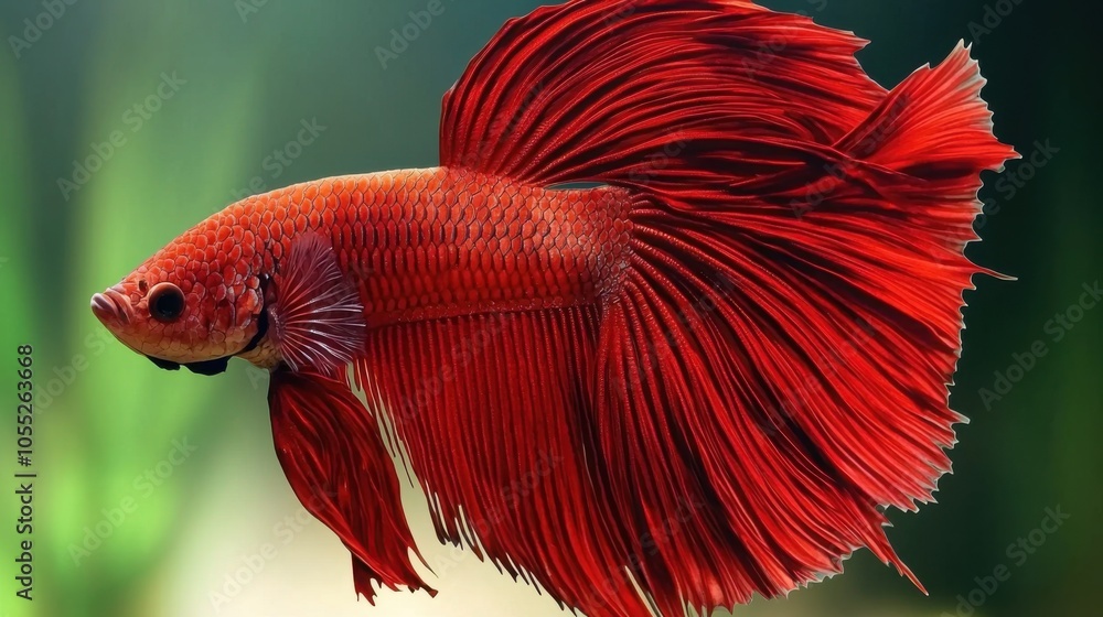 Fototapeta premium Vibrant Betta Splendens on Solid Color Background