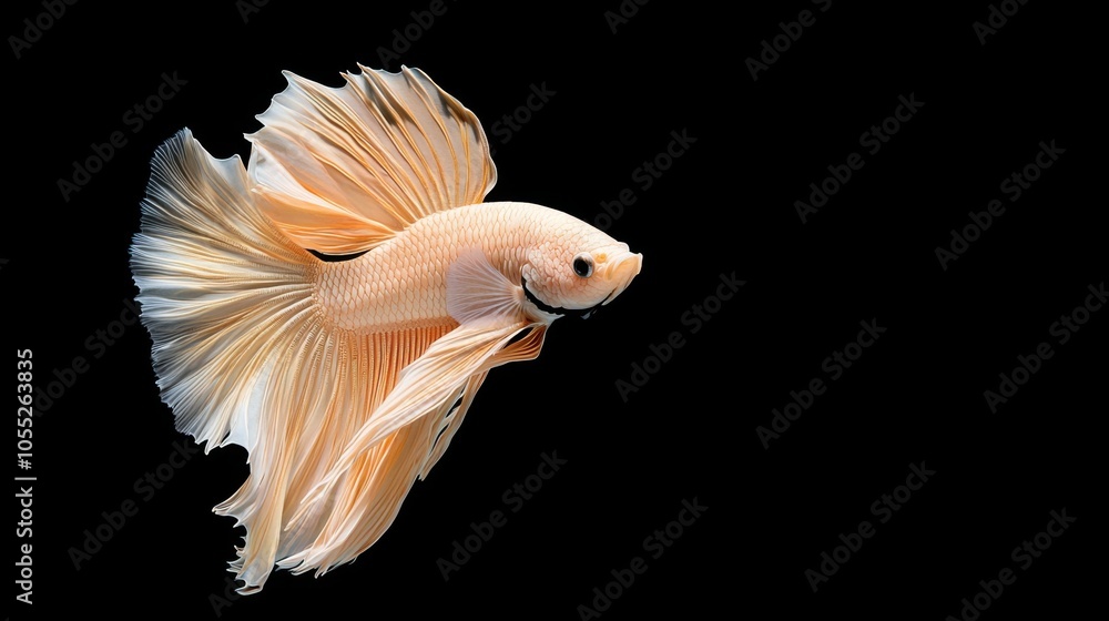 Vibrant Betta Splendens on Solid Color Background Vibrant Betta Splendens on Solid Color Background