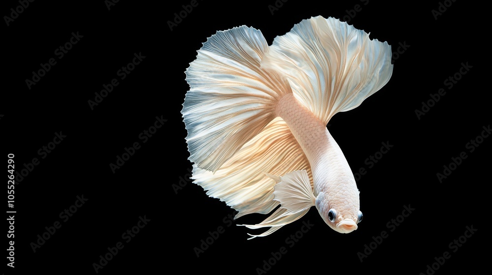 Vibrant Betta Splendens on Solid Color Background Vibrant Betta Splendens on Solid Color Background