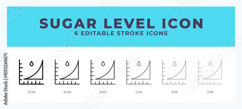 Sugar level editable line icon. Vector illustration with different stroke.