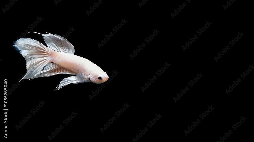 Vibrant Betta Splendens on Solid Color Background Vibrant Betta Splendens on Solid Color Background