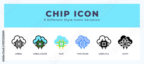 Chip icon set. Design elements for logo