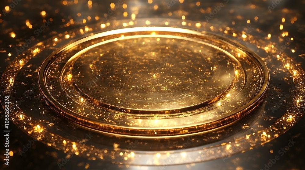 Metallic 3D image of golden luxury galaxy circle on clear background Metallic 3D image of golden luxury galaxy circle on clear background