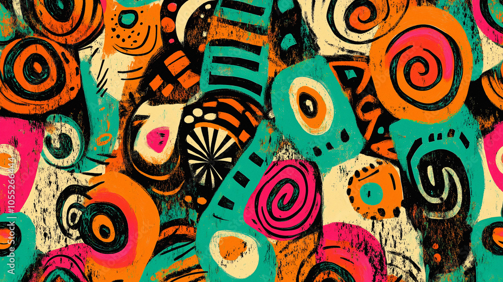 Chaotic African ornament pattern Chaotic African ornament pattern