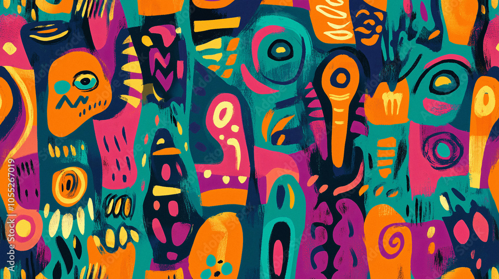 Chaotic African ornament pattern Chaotic African ornament pattern