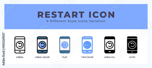 Restart pack of icons. vector illustration.