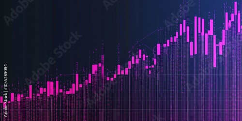 Purple neon background Business strategy growth digital technology