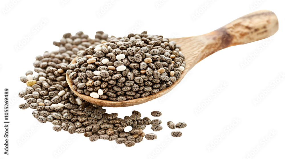 Chia Seeds isolated on transparent background, PNG Chia Seeds isolated on transparent background, PNG