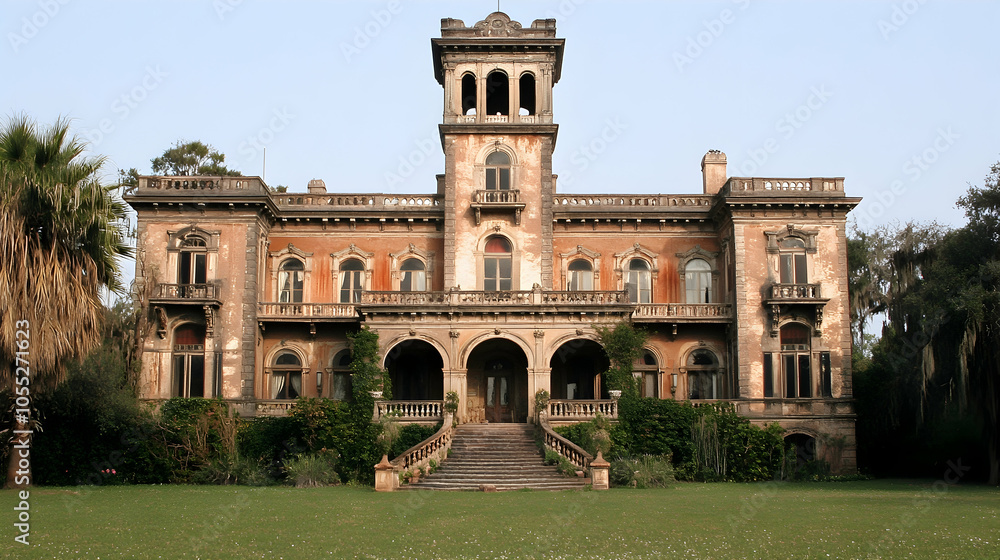 Fototapeta premium Historic Mansion in the South, house, old, architecture, building, home