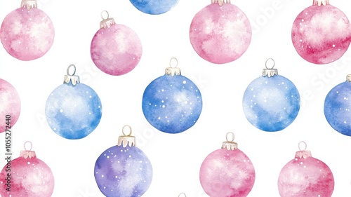 Watercolor of colorful Christmas balls, celebration decoration, ,Christmas ball,Bubbles,vector Christmas Ball Ornaments, Decoration Hand Painted, Illustration Set on white background,copy space.