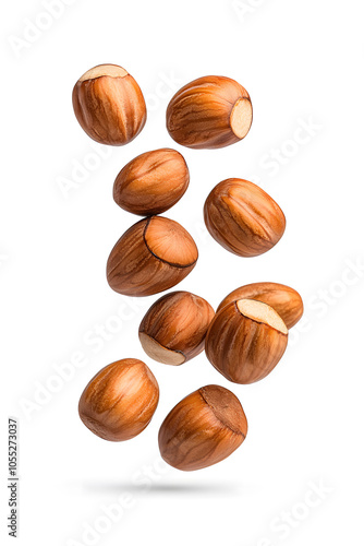 Wallpaper Mural Floating pieces of roasted chestnuts, isolated on white background Torontodigital.ca