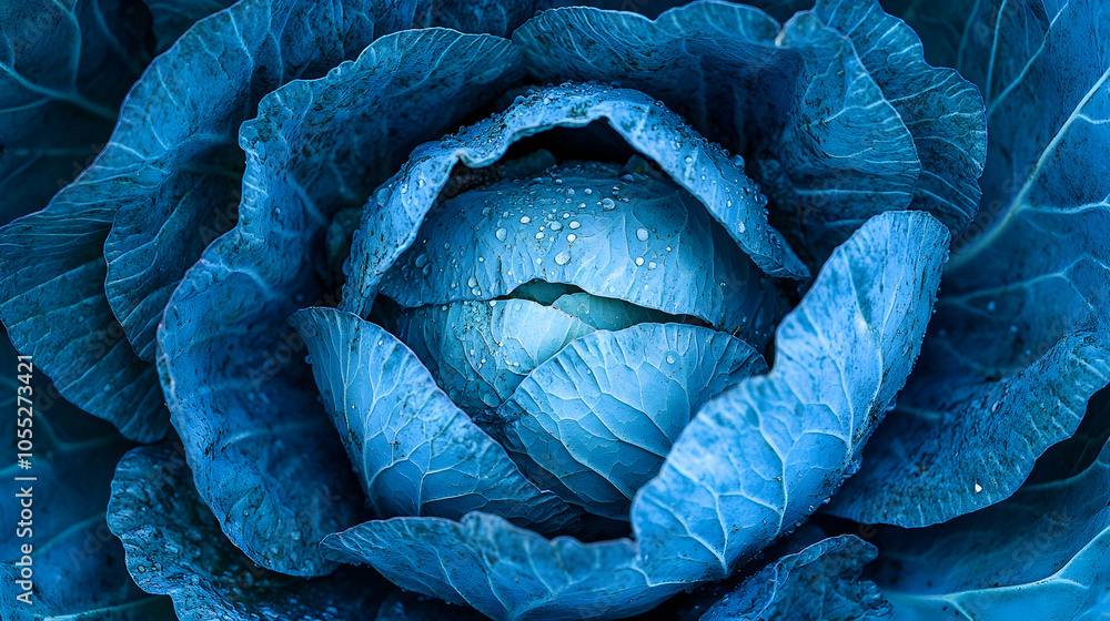 Obraz premium Blue Cabbage Close-up, vegetable, fresh, organic, nature, food