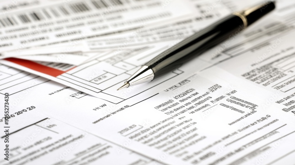 Clean Lines of Documents on a Bright Isolated Background Clean Lines of Documents on a Bright Isolated Background