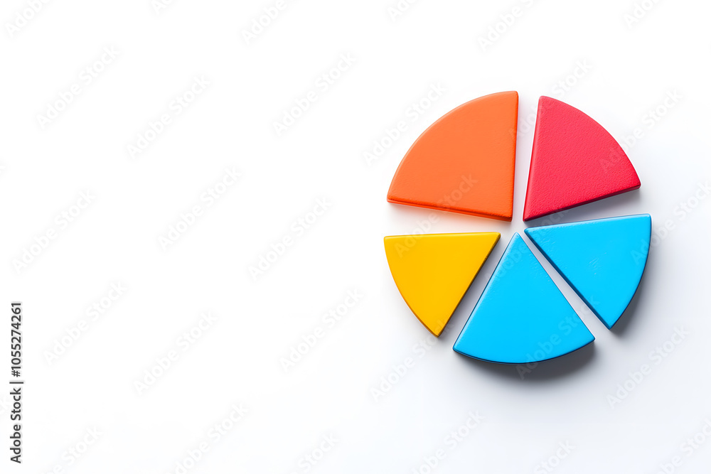 Pie chart with segments, isolated on white background Pie chart with segments, isolated on white background